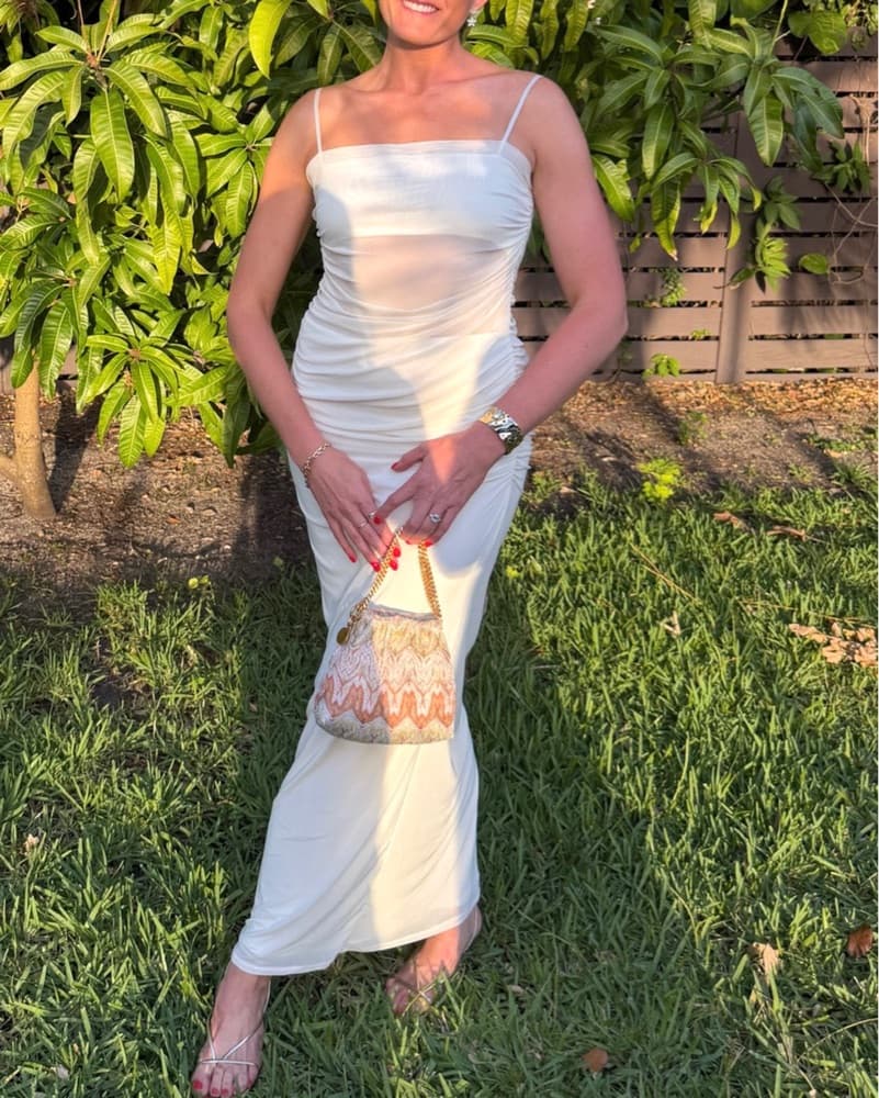 AFRM Jennan Dress White Mesh - Image 1