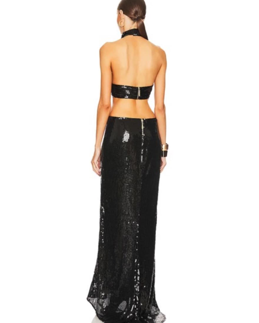 NYFW Halter Cutout Sequin Gown - Image 2