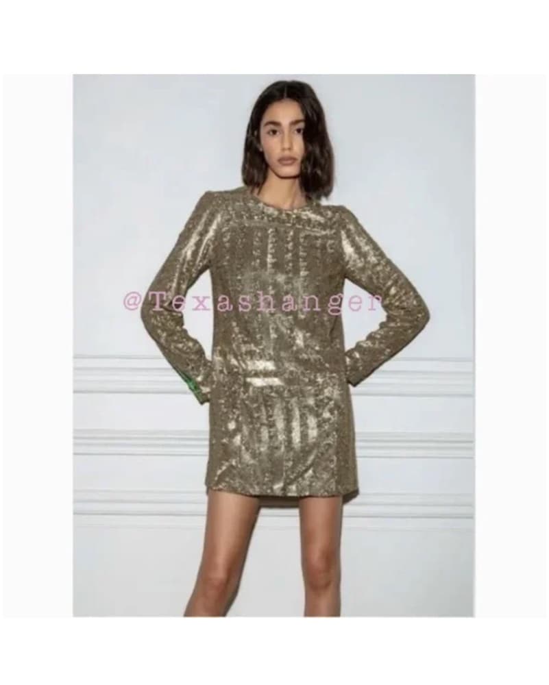 Gold Sequin Dress - Image 1