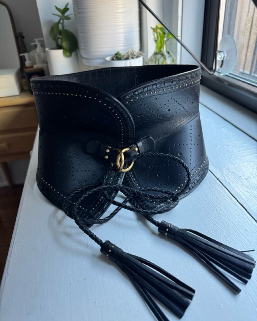 Zinmerman Black Leather Corset Belt  - Image 4