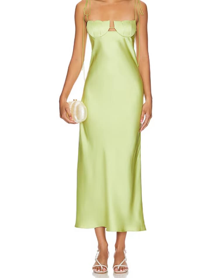 Anna October Green Tulip Midi Dress | | Green Bridesmaid Dress, Green Wedding Guest Dress - Image 5