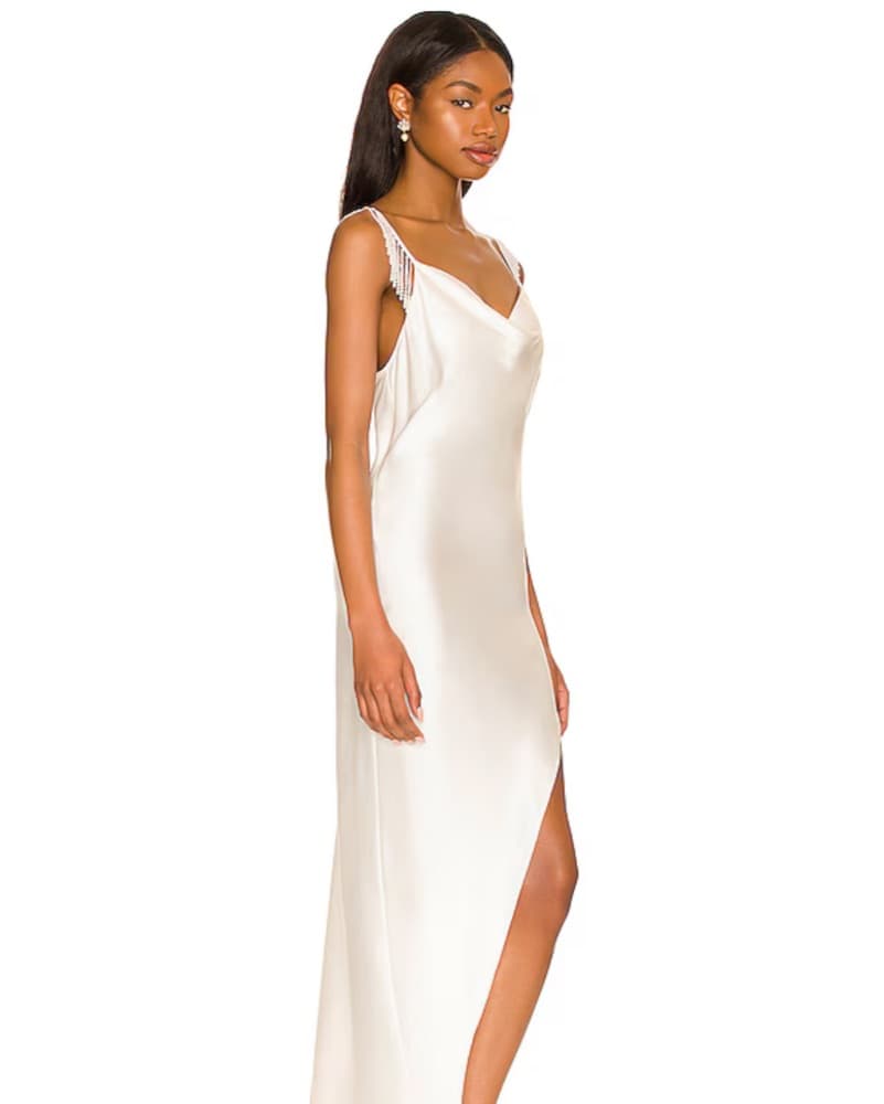 Fleur Du Mal White Silk Pearl Dress XS - Image 2
