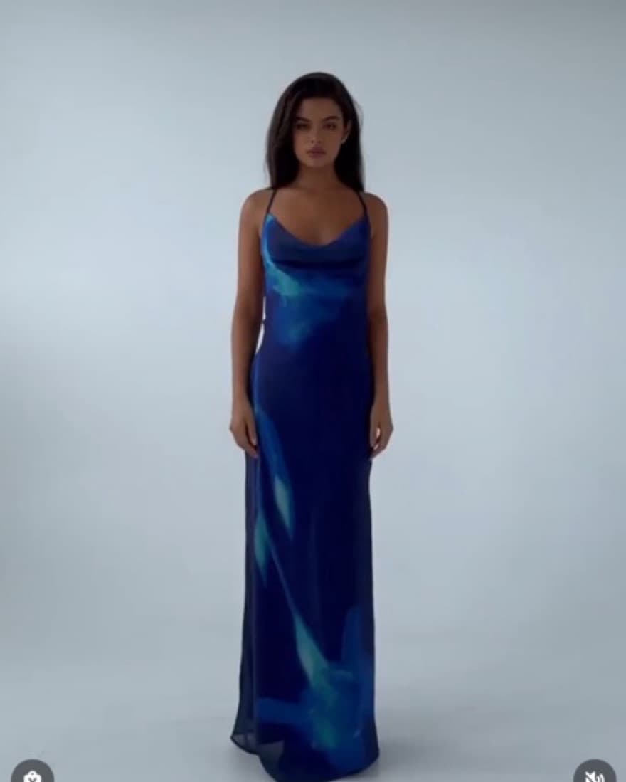 Wavy Blue Summer Dress - Image 5