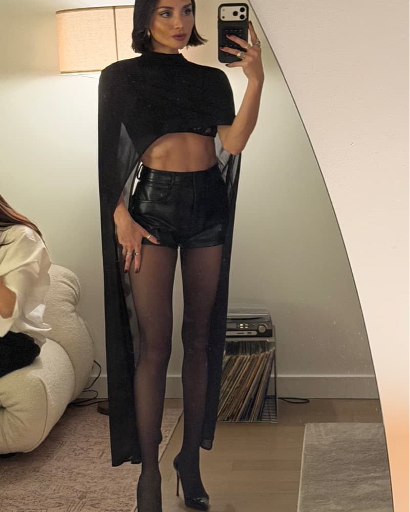 Sheer Cape Crop Top - Image 1
