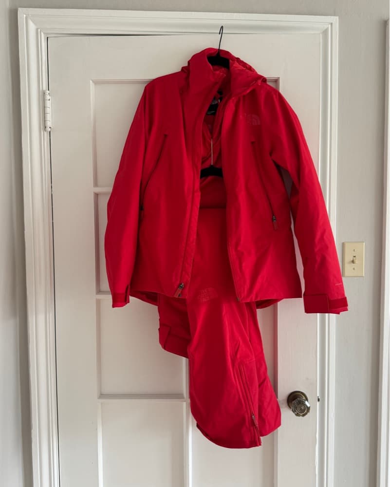 Red North Face Ski Jacket And Pants  - Image 1