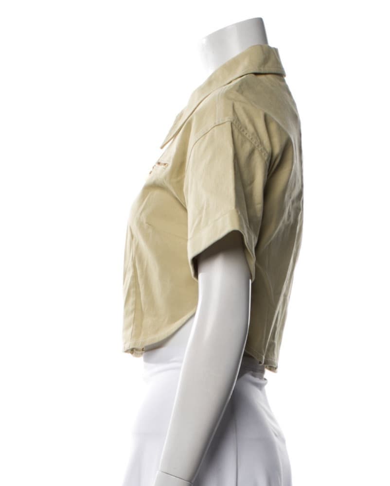 Cult Gaia Canvas Zip Up Collard Shirt - Image 2