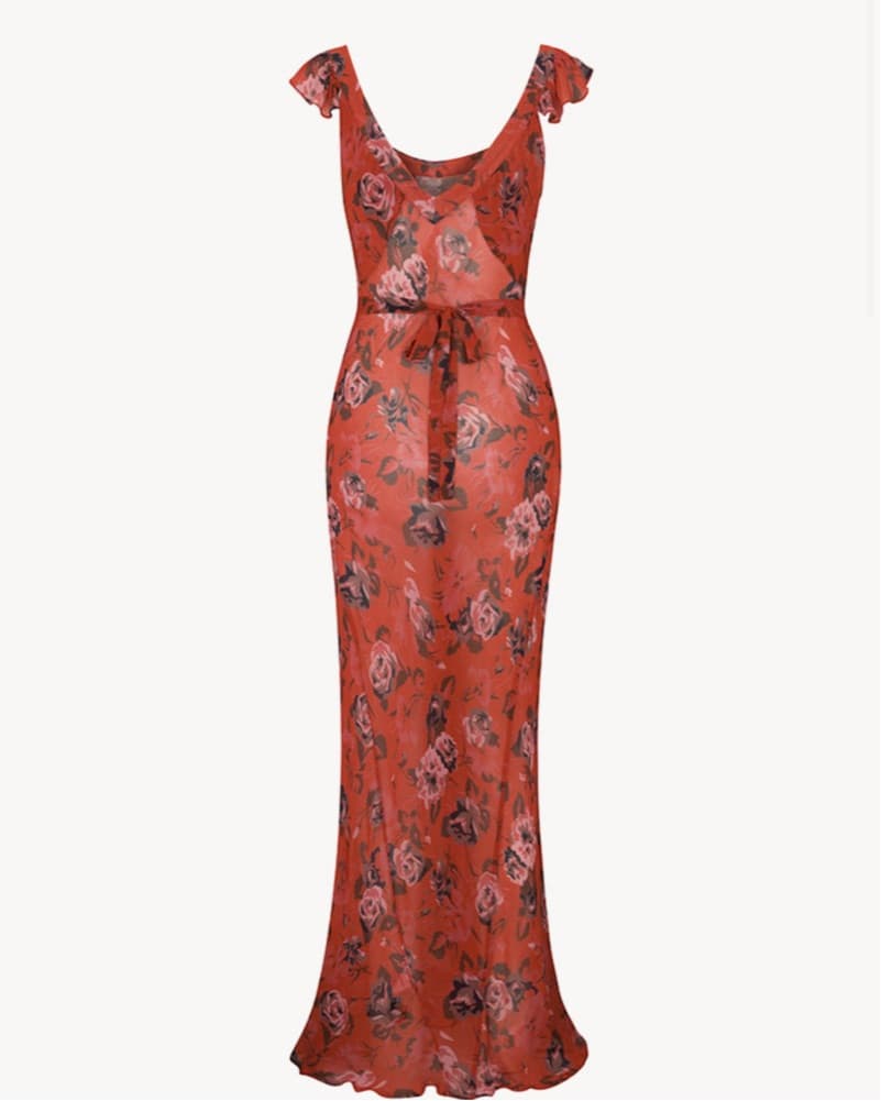 Red Floral Realisation Par dress - Image 3