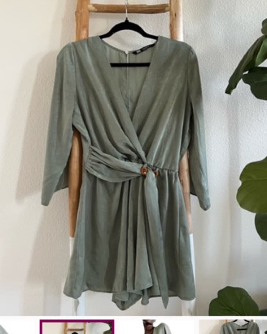 Zara Green Satin Romper - Image 3