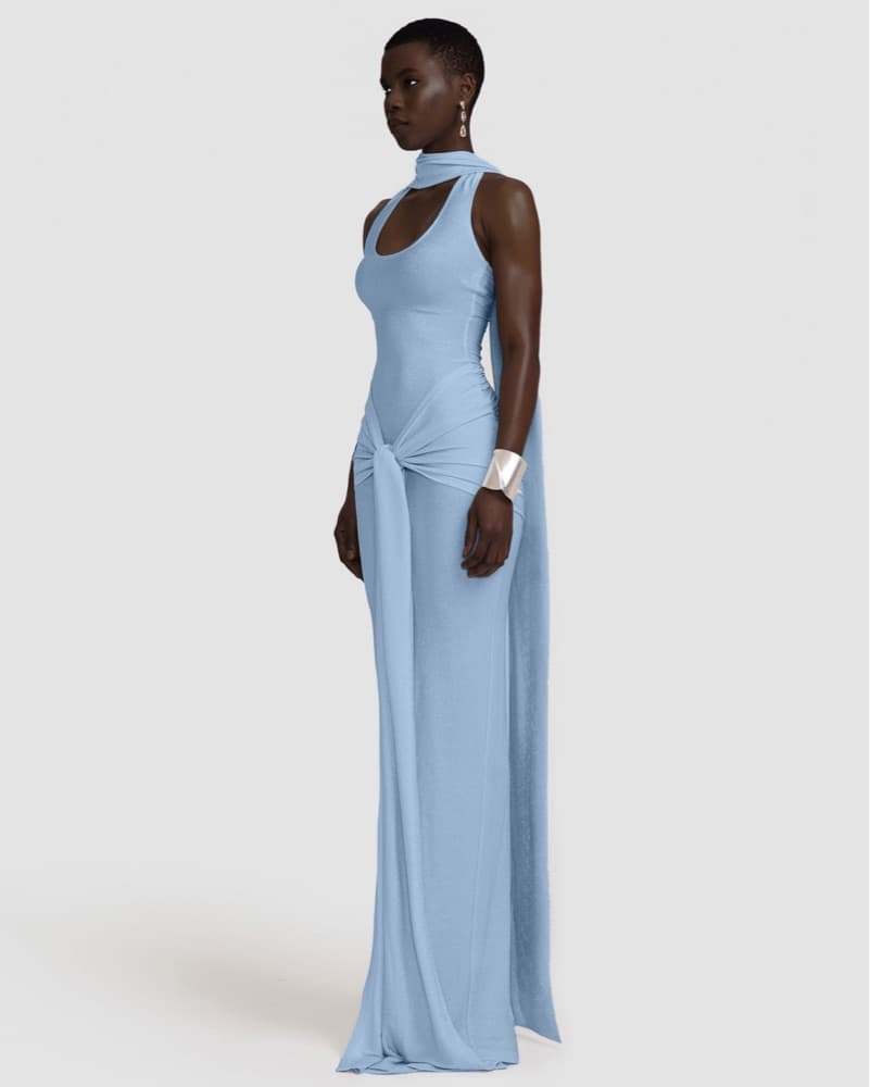 Elegant Powder Blue Maxi Dress - Image 3