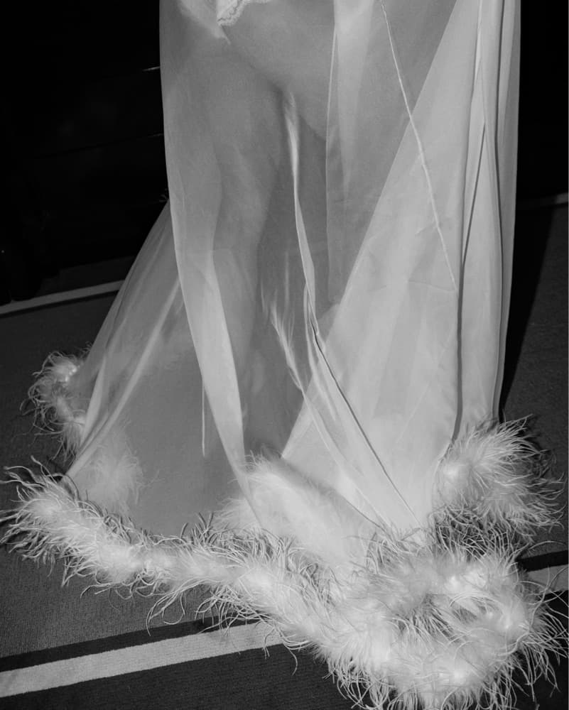 Custom Made Bridal Feather Silk Cape  - Image 1