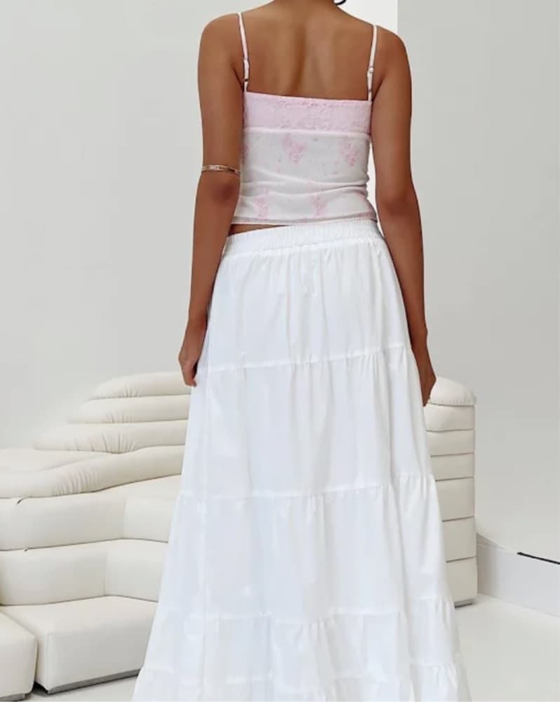 White Long Skirt - Image 2