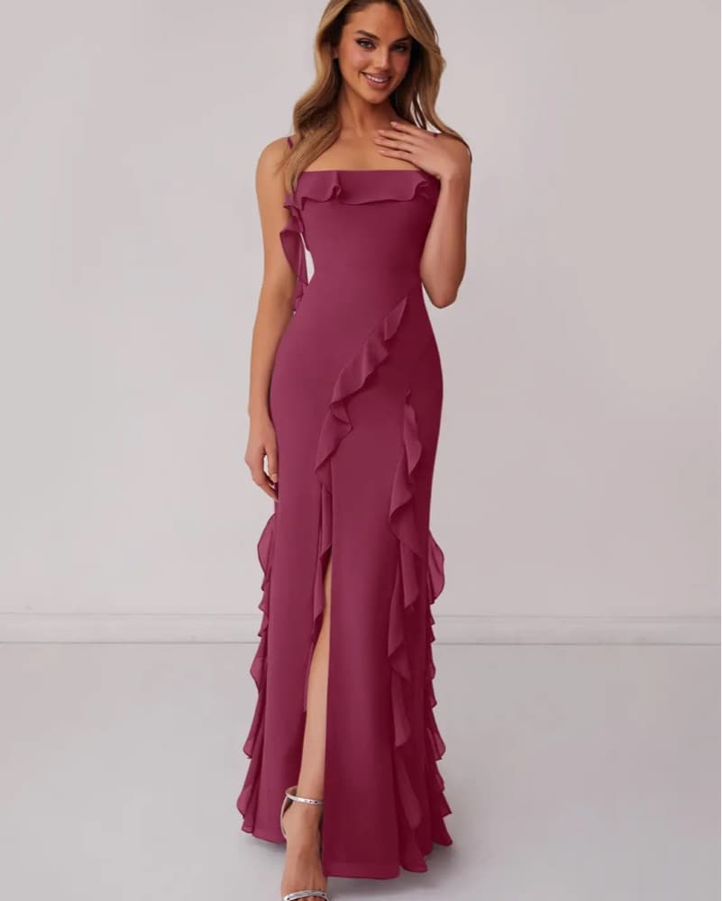 Elegant Ruffled Maxi Dress - Image 1