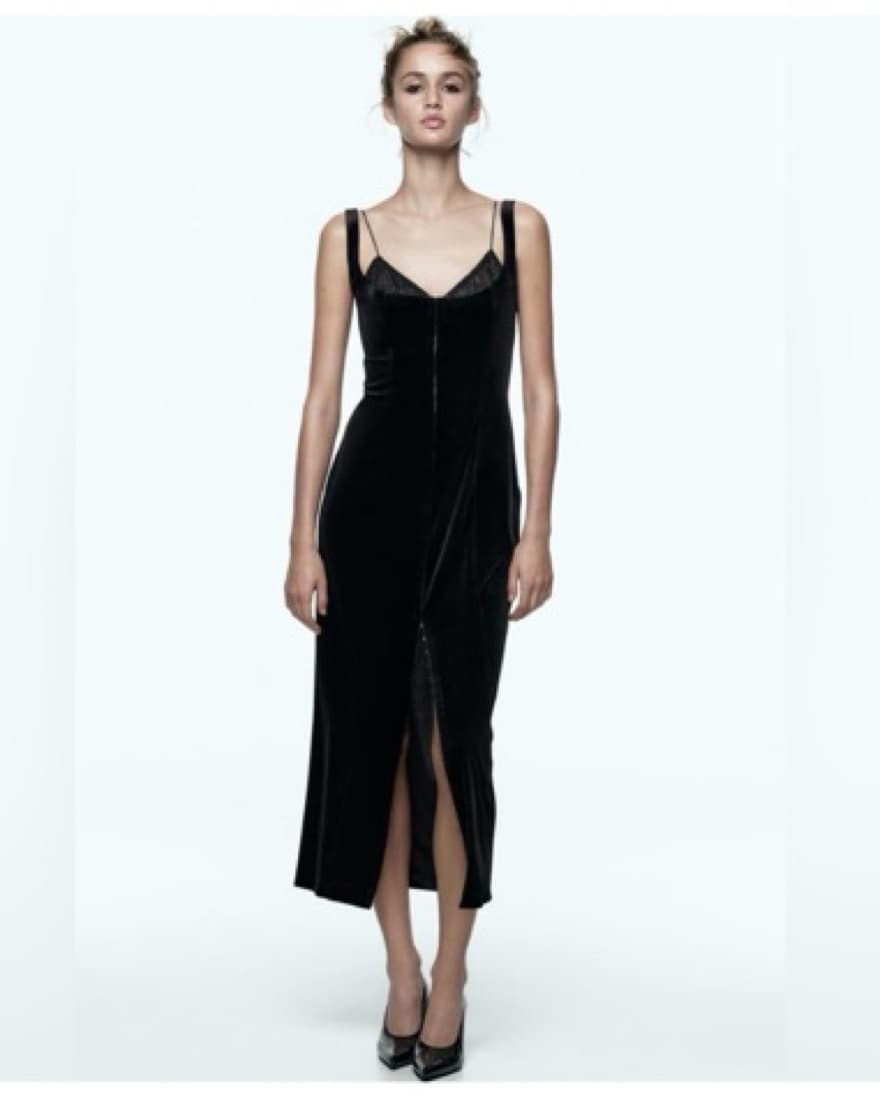 Zara Velvet Corset Midi Dress - Image 1