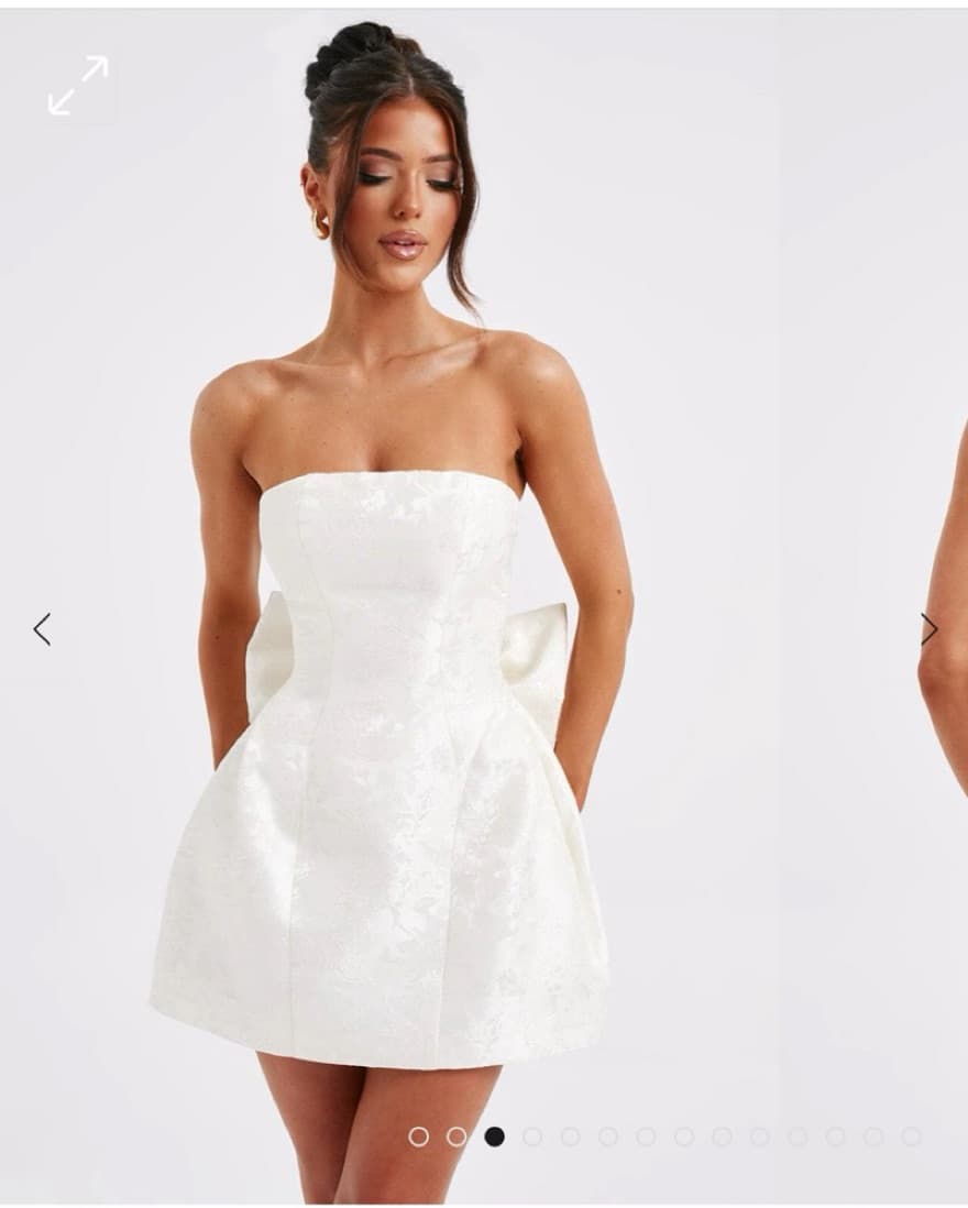 BABYBOO Elenora Mini Dress w/ Bow Ivory - Image 1