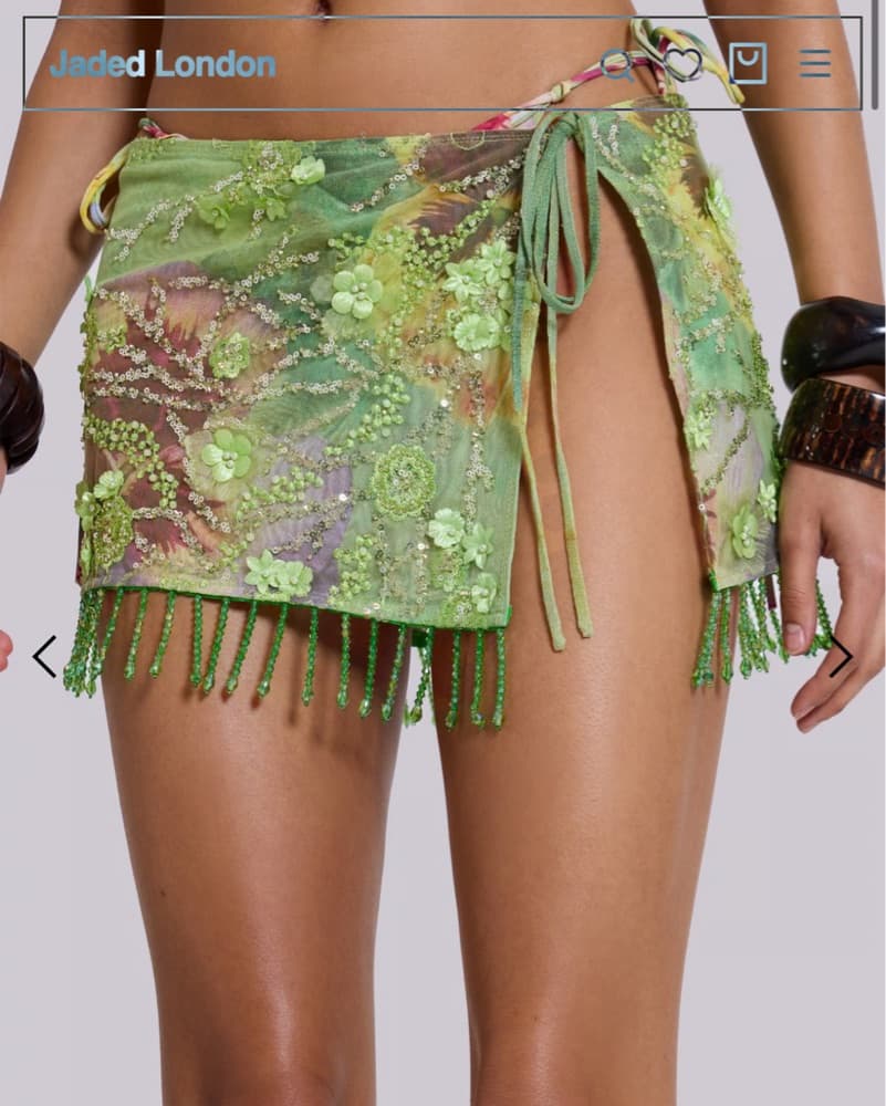 Melona Embellished Wrap Mini Skirt in Li - Image 2