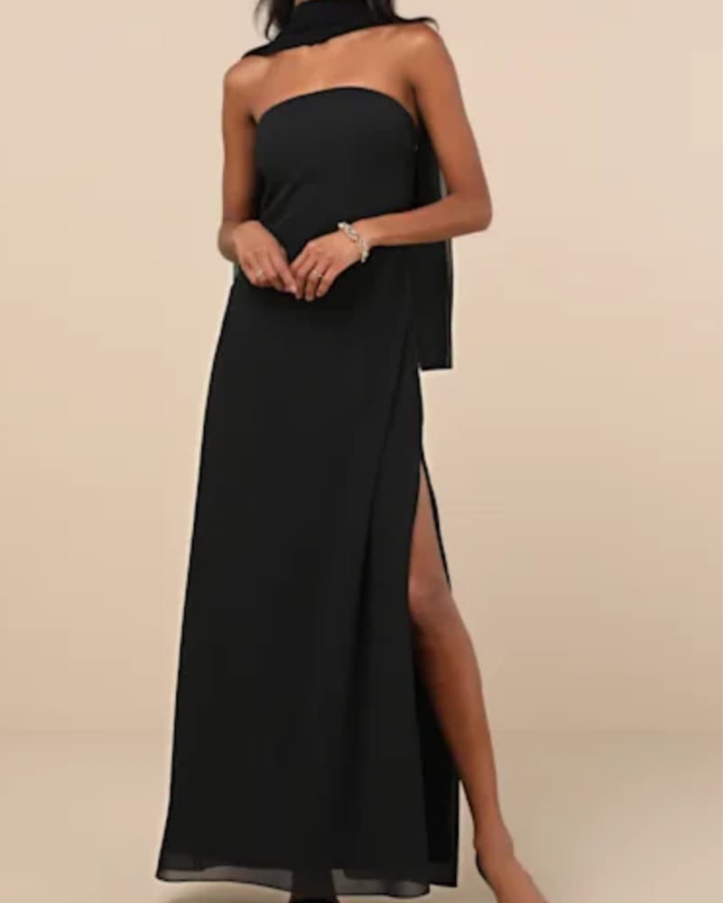 Lulus Rawya Black Strapless Maxi  - Image 1