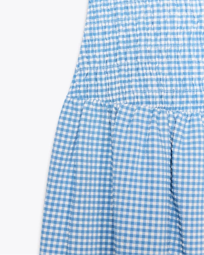 Blue Gingham Drop Waist Dress - Image 4