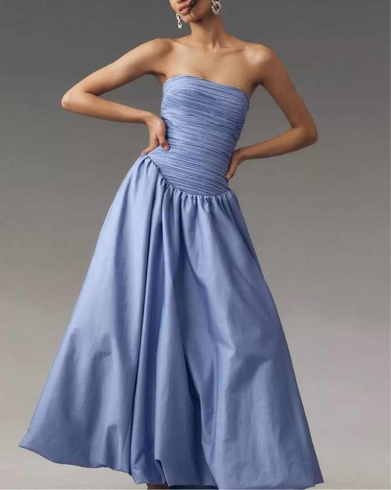  Anthropologie Drop Waist Blue Dress - Image 2