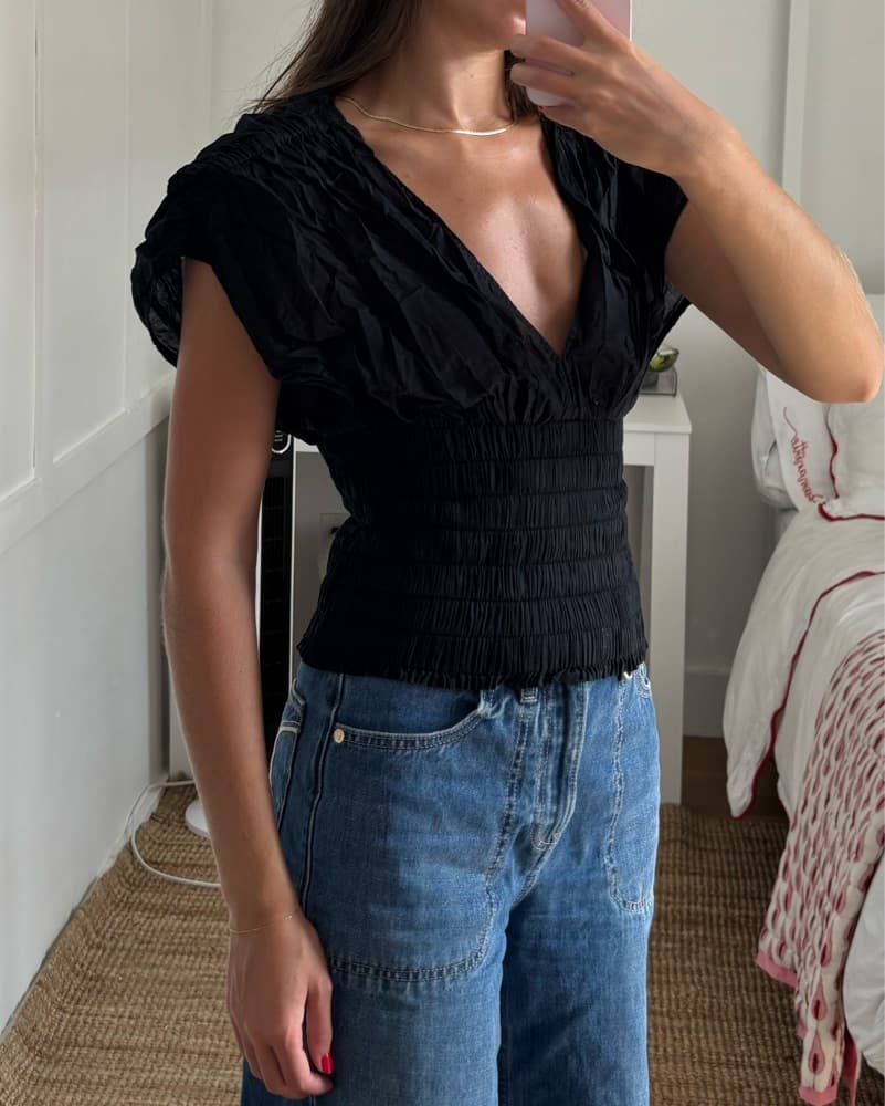ALC Luna Top Black Short Sleeve Blouse - Image 6