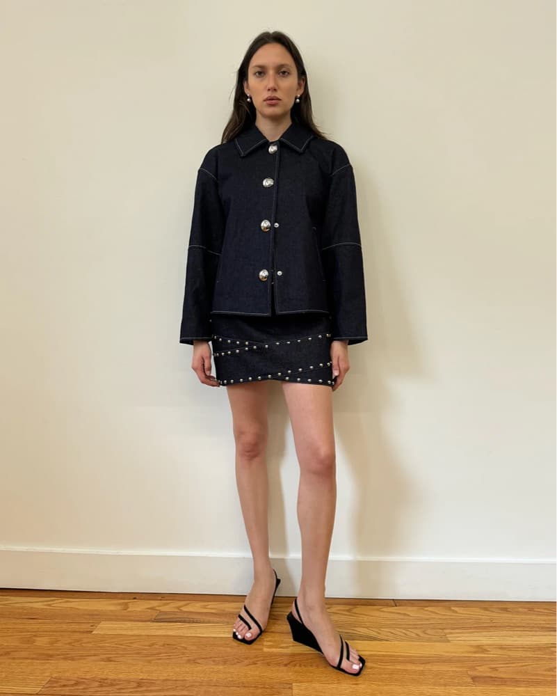 Apparis Indio Raw Denim Cropped Jacket - Image 4