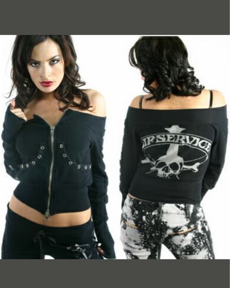 Lip Service Off the Shoulder Grommet Top - Image 1