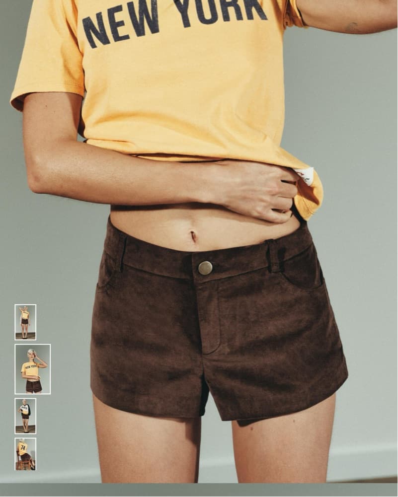 Suede Micro mini shorts - Image 1