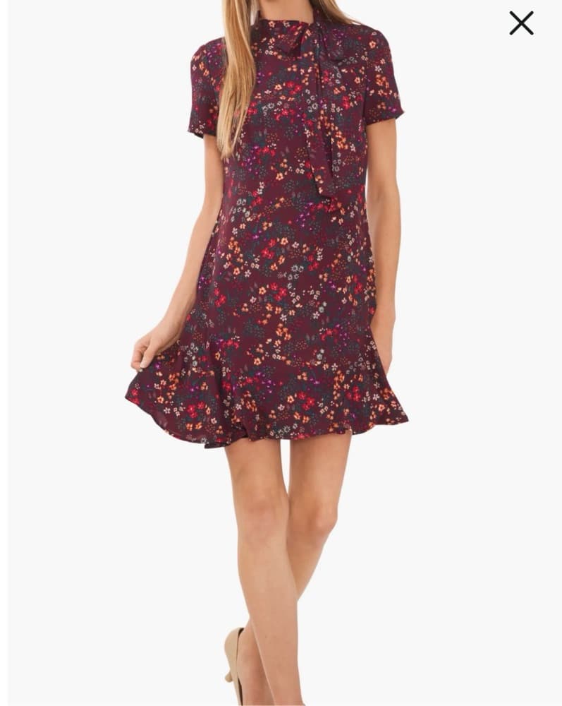 Cece Floral Shift Mini Dress - Image 1