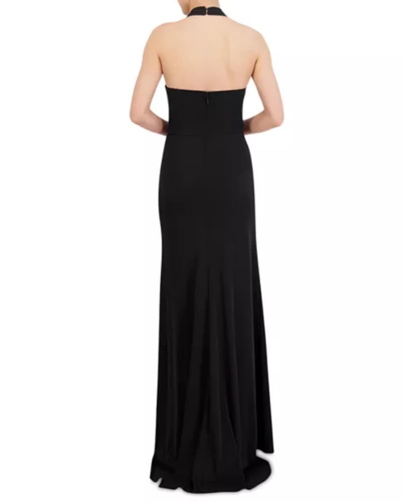 BCBGMAXAZRIA Black Plunging Halter - Image 2