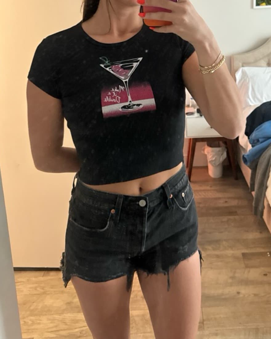 Reformation Black Baby Tee - Image 2