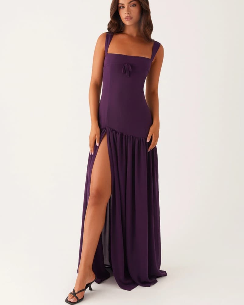 Drop Waist Deep Plum Gown  - Image 1