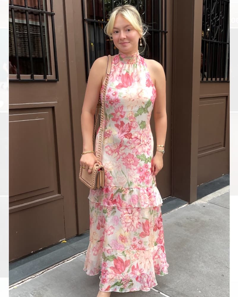 Long Floral Halter Dress - Image 1