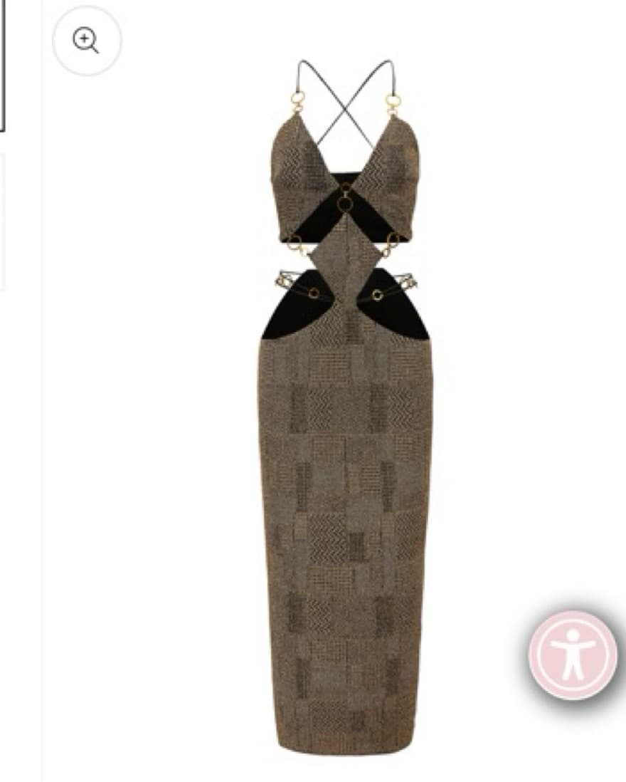 Nana jacquline Gold Cut Out String Dress - Image 1