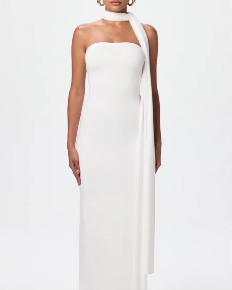 Chic Smooth Scarf Maxi Dress - Image 2