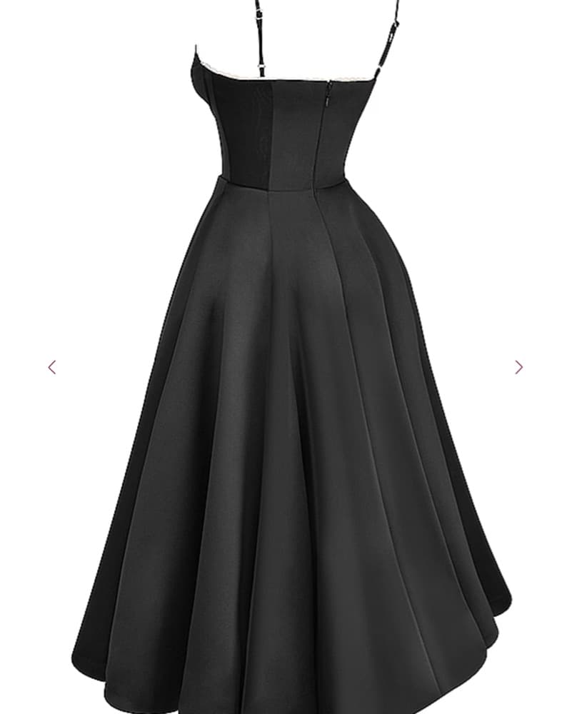 Mademoiselle Black Tulle Midi Dress - Image 3