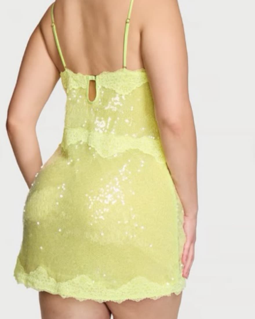 VS Sequin Yellow Mini Dress - Image 3