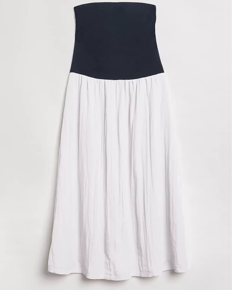 Strapless Mixed Media Maxi Dress - Image 6