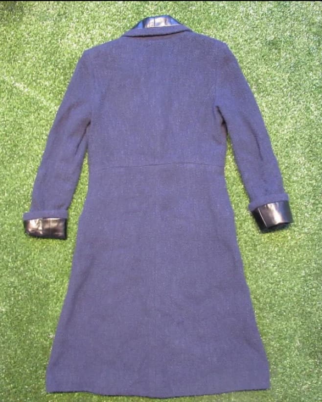 CHANEL size 34 blue cotton COAT DRESS - Image 5