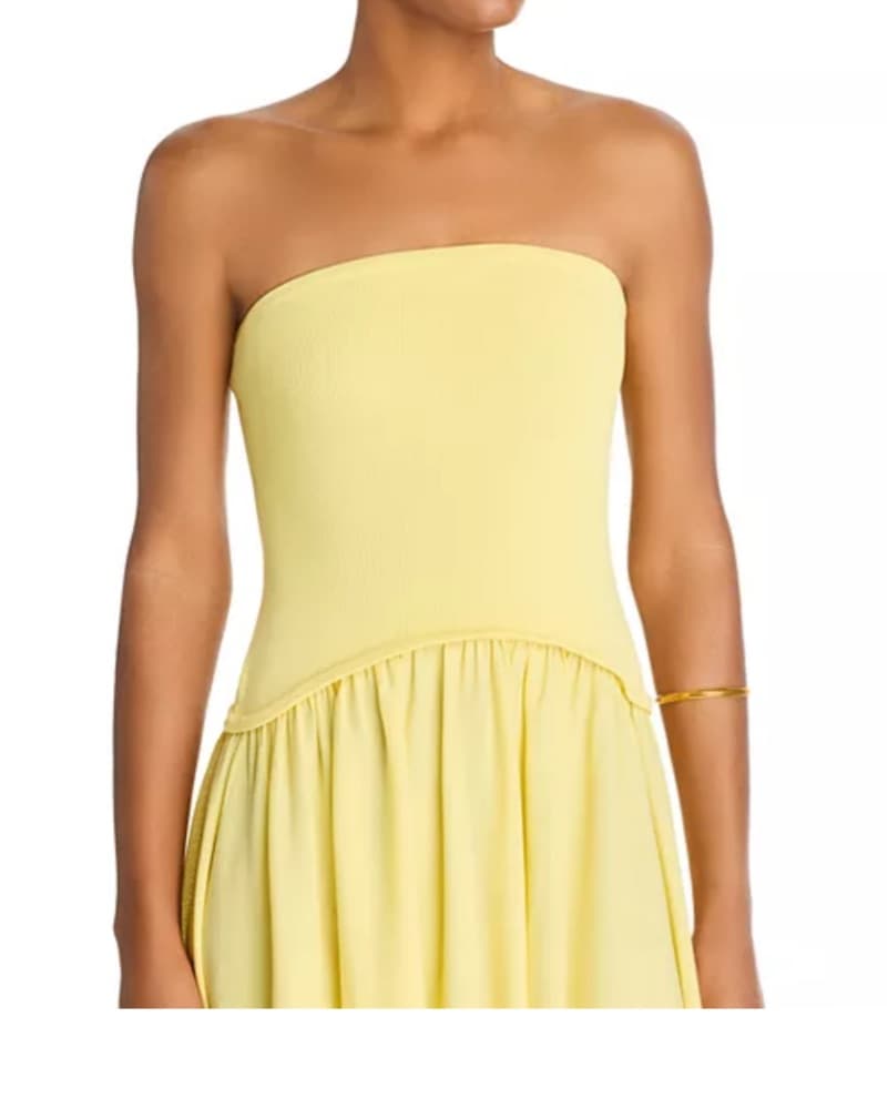 Solid and Striped Strapless Dress   - Image 2