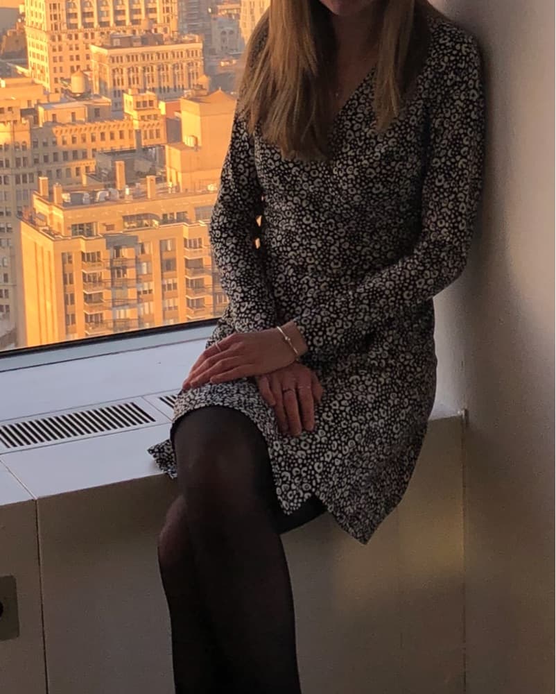 Black& White Cheetah-ish Wrap Dress - Image 1