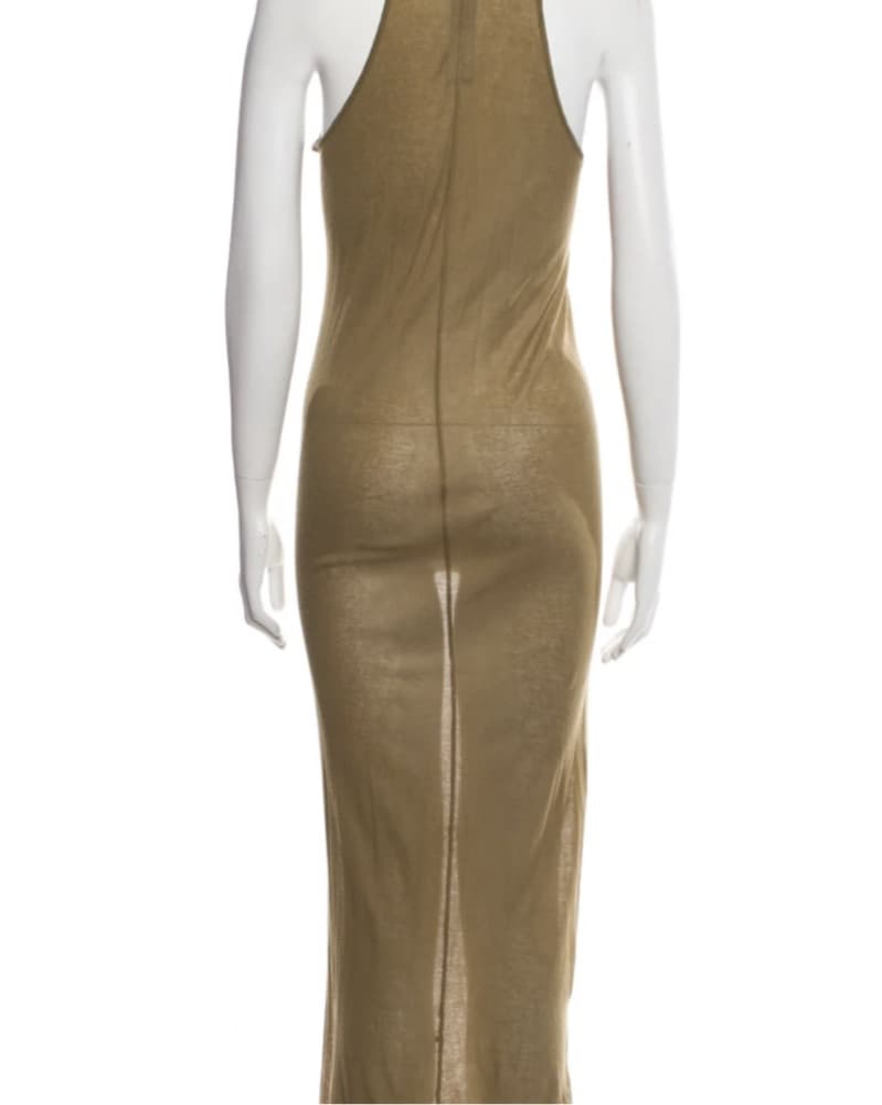 Rick Owens Gold Sheer Dress - Image 3