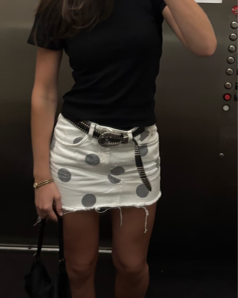 Zara White Denim Mini Skirt - Image 3