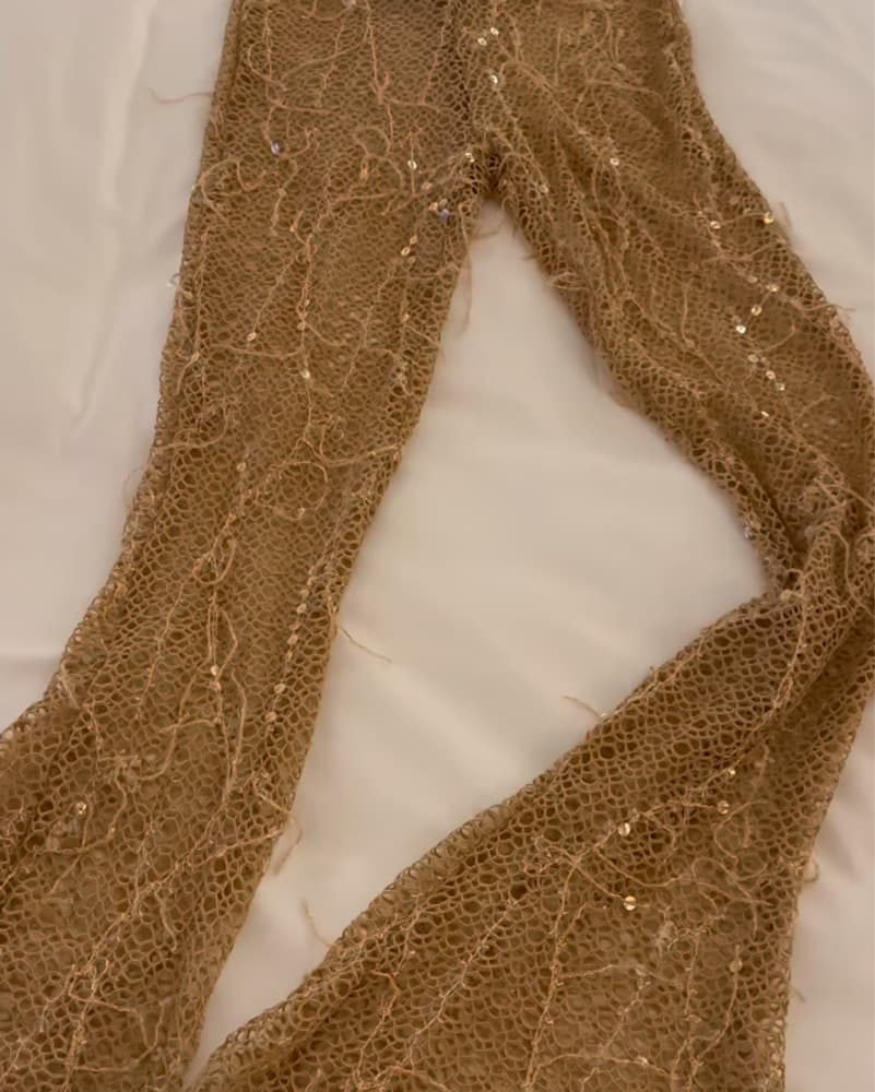 Sheer Sequin Cover Up Pants Fishnet - Image 2
