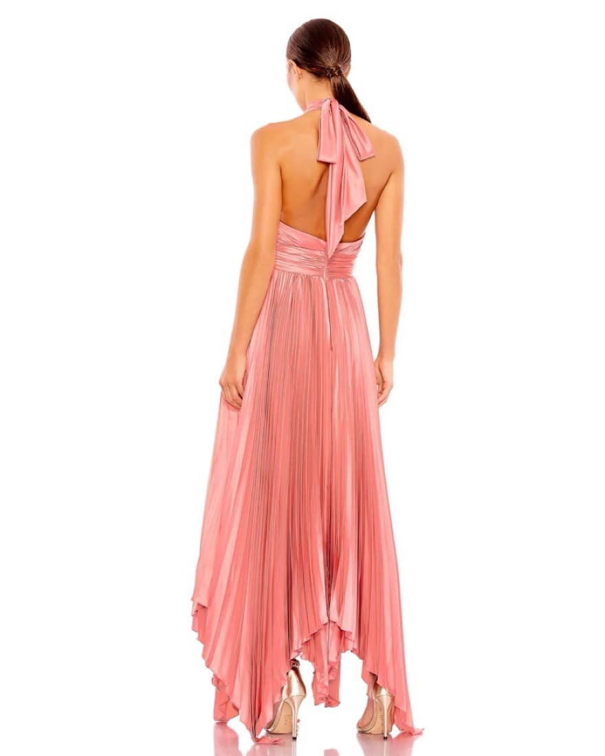 Mac Duggal Pleated Halter Gown - Image 2