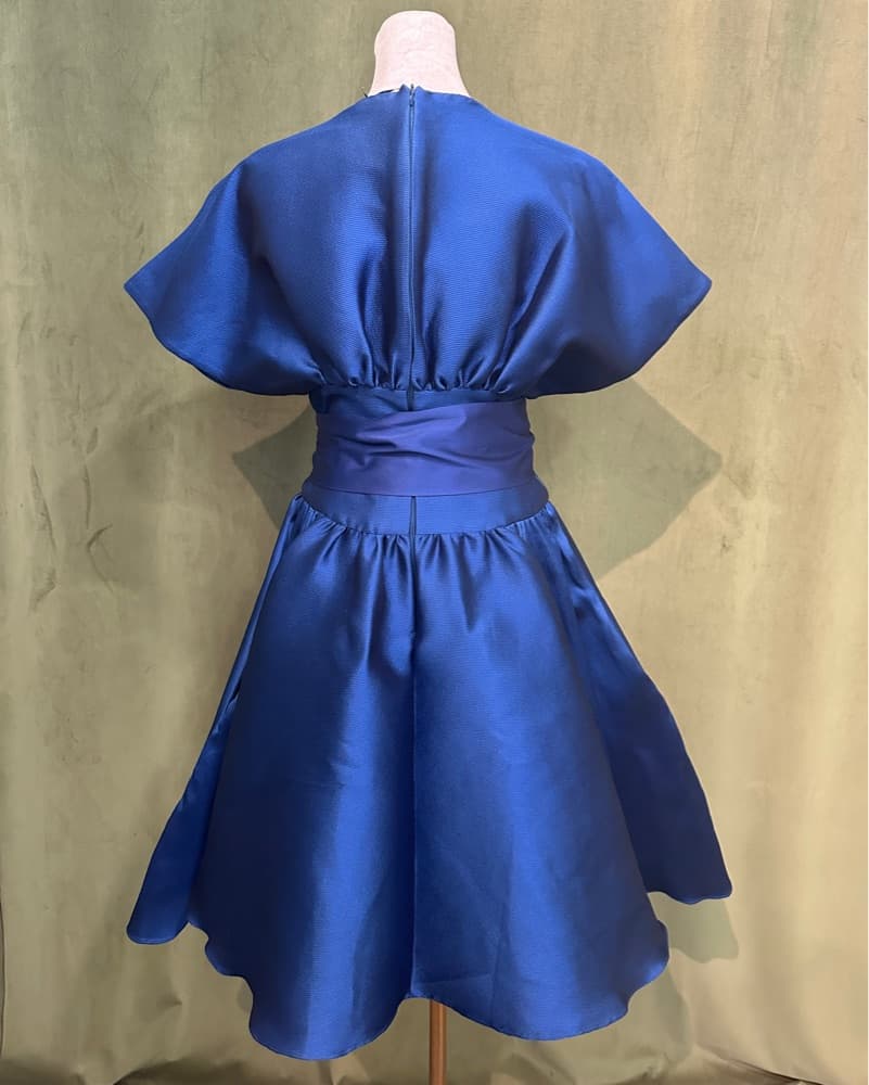 Vibrant Blue Dress with Vintage Details - Image 3