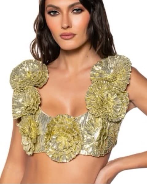 Every Rose Sequin Crop Top - Image 1