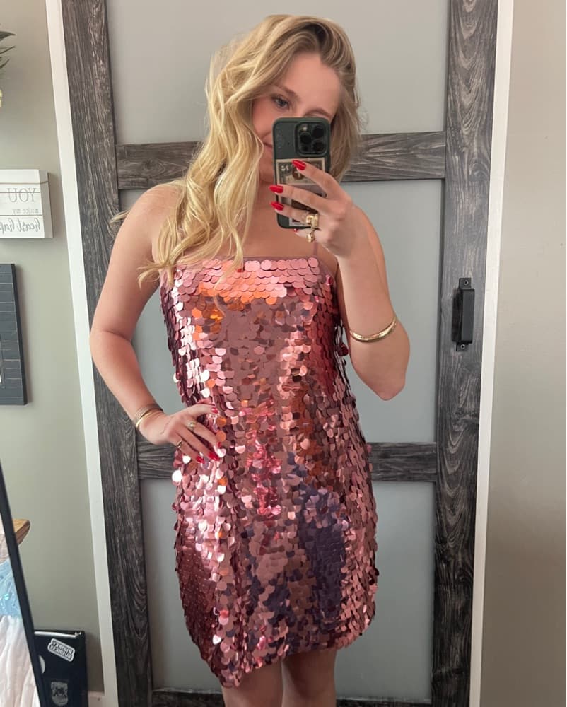 Pink Sequin Dress - Image 1