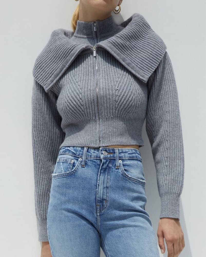 Derek Lam RamonaLayered Cropped Cardigan - Image 1