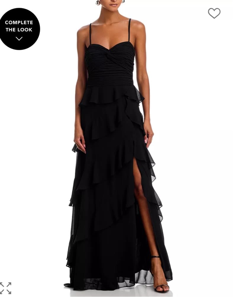 Aqua Chiffon Tiered Ruffled Dress - Image 2