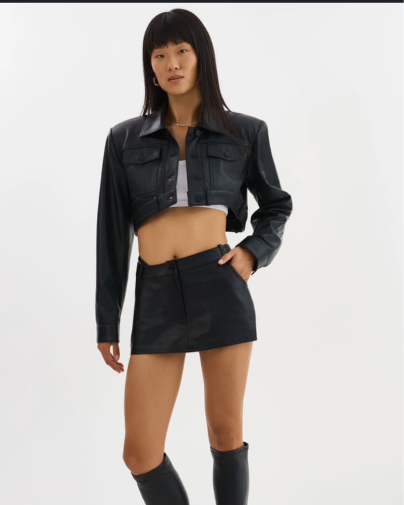 La Marque Black Real Leather Skort  - Image 1