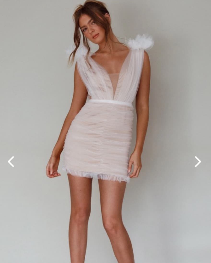 Selfie Leslie Mesh Mini Dress White - Image 2